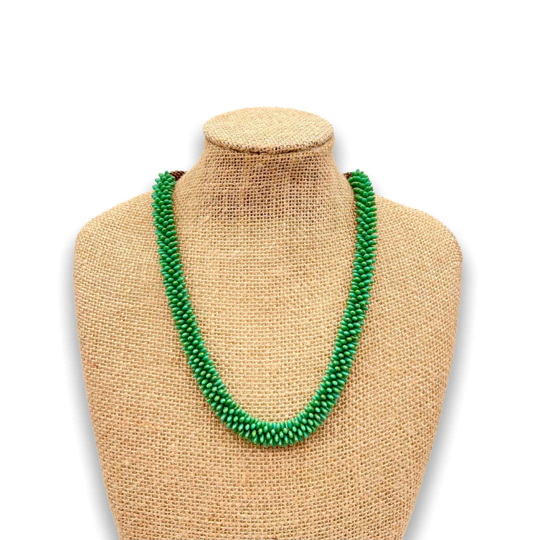 Pop-Up Mākeke - Akalei Designs - Jade Green Picasso Lilikoi Lei Necklace