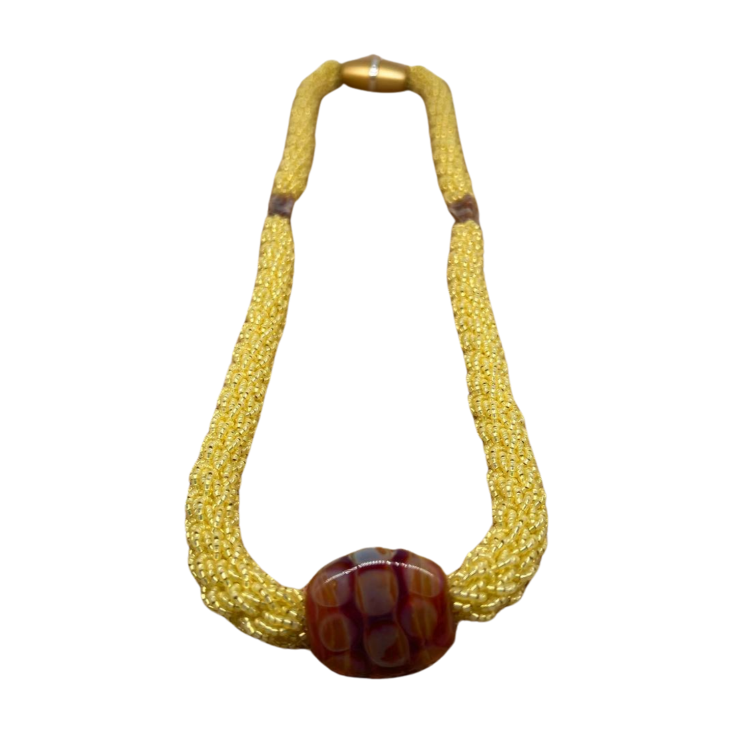 Maui Yellow and Red Nature's Sunset Necklace Lei - 31"