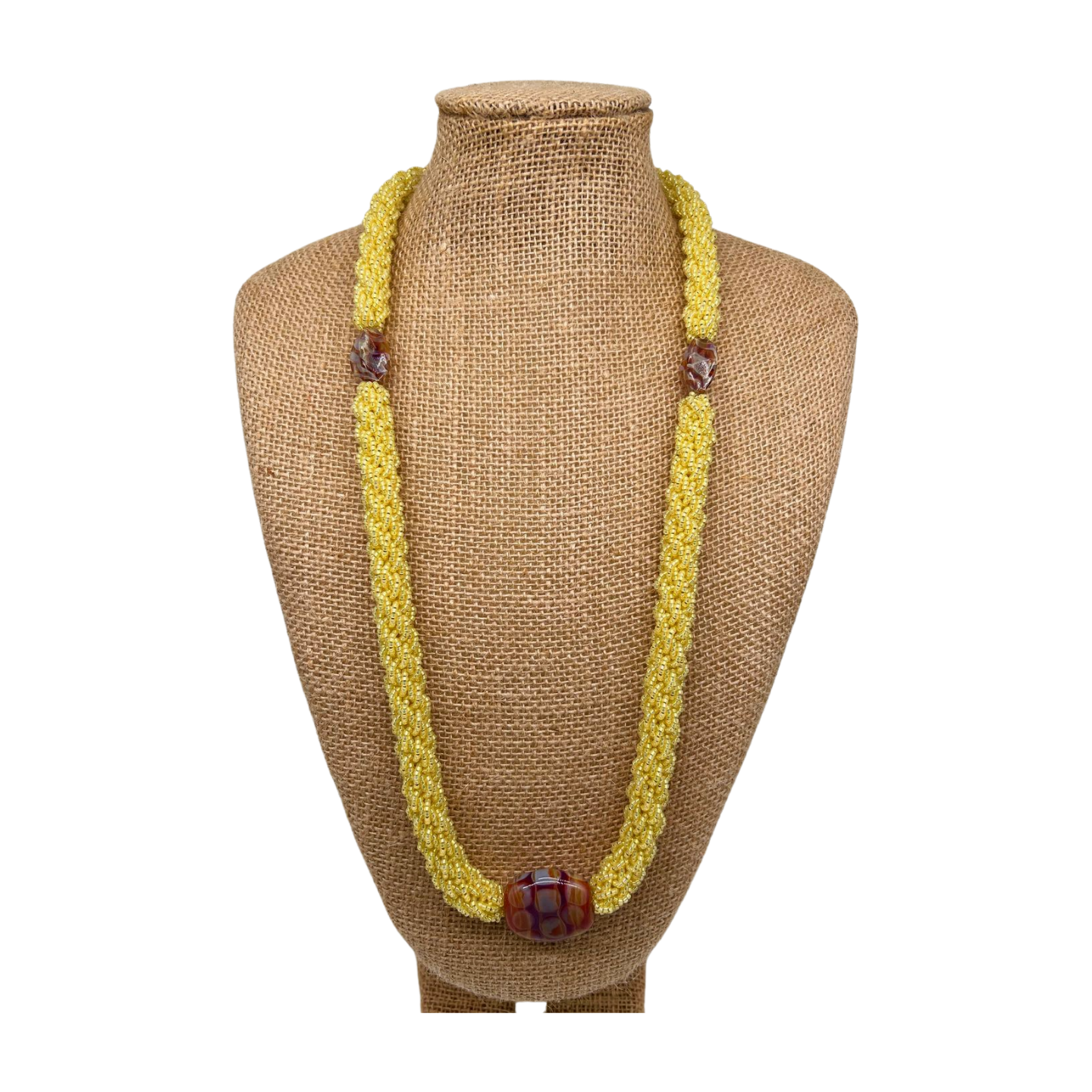 Maui Yellow and Red Nature's Sunset Necklace Lei - 31"