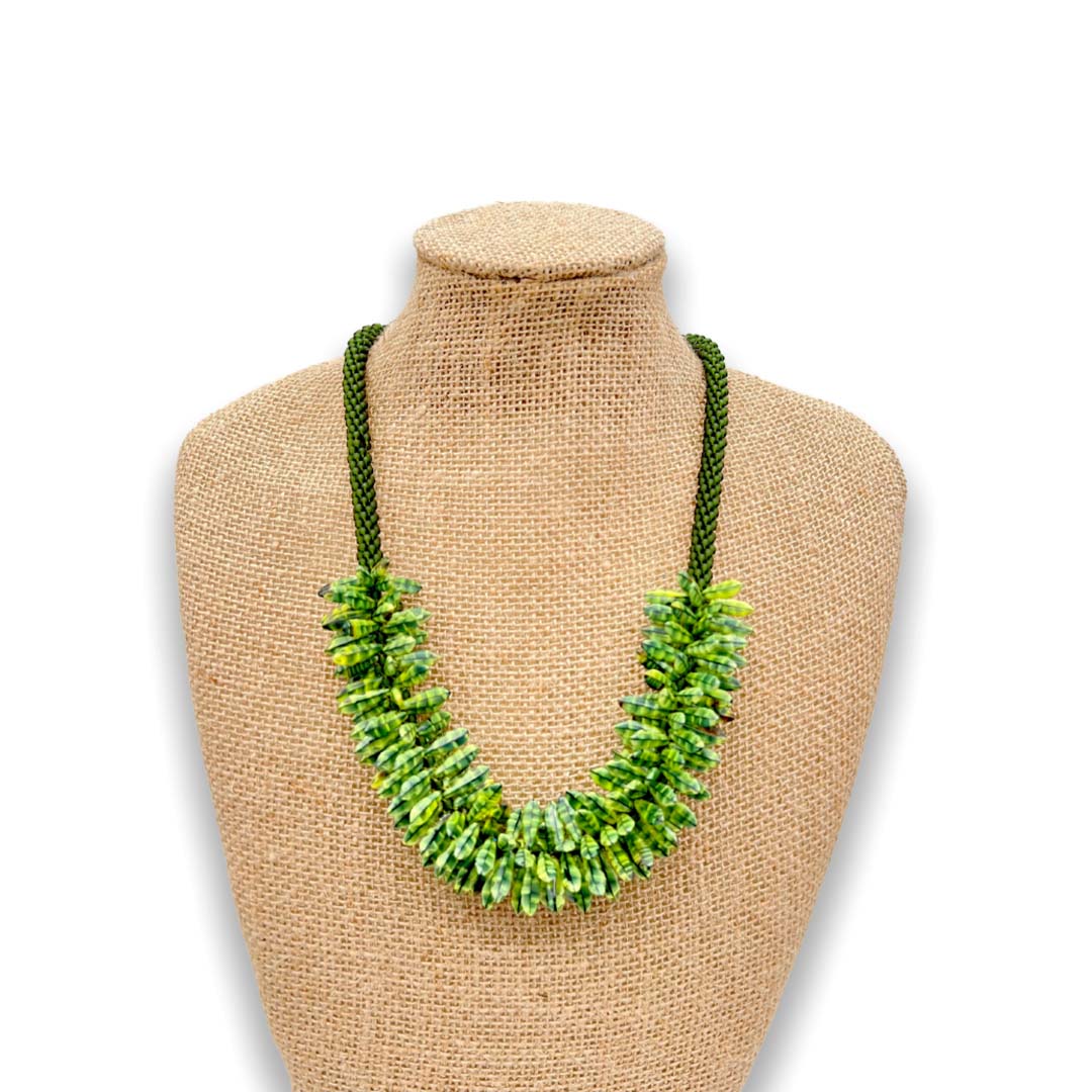 Pop-Up Mākeke - Akalei Designs - Stunning Green Daggers Lei Necklace
