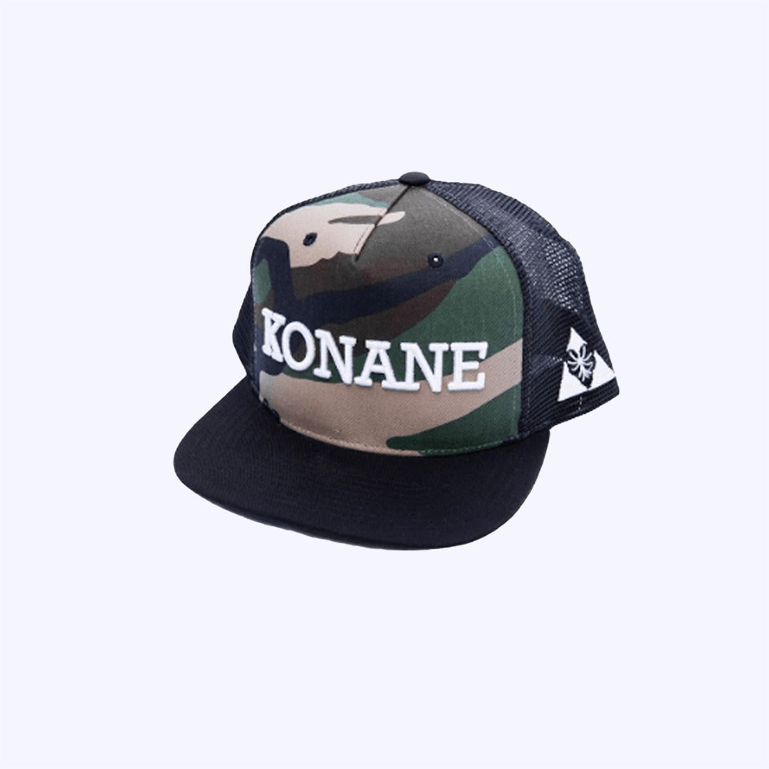 Pop-Up Mākeke - Aloha Aina Poi Co. - Konane Snapback Hat - Camo &amp; Black