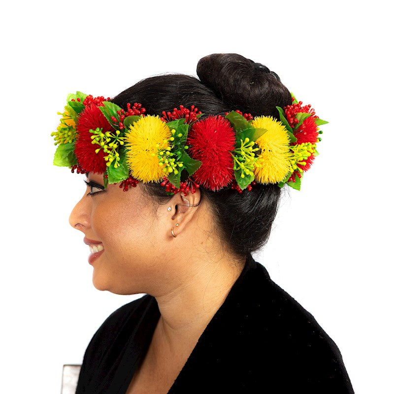 Lehua Lei Poʻo - Yellow &amp; Red