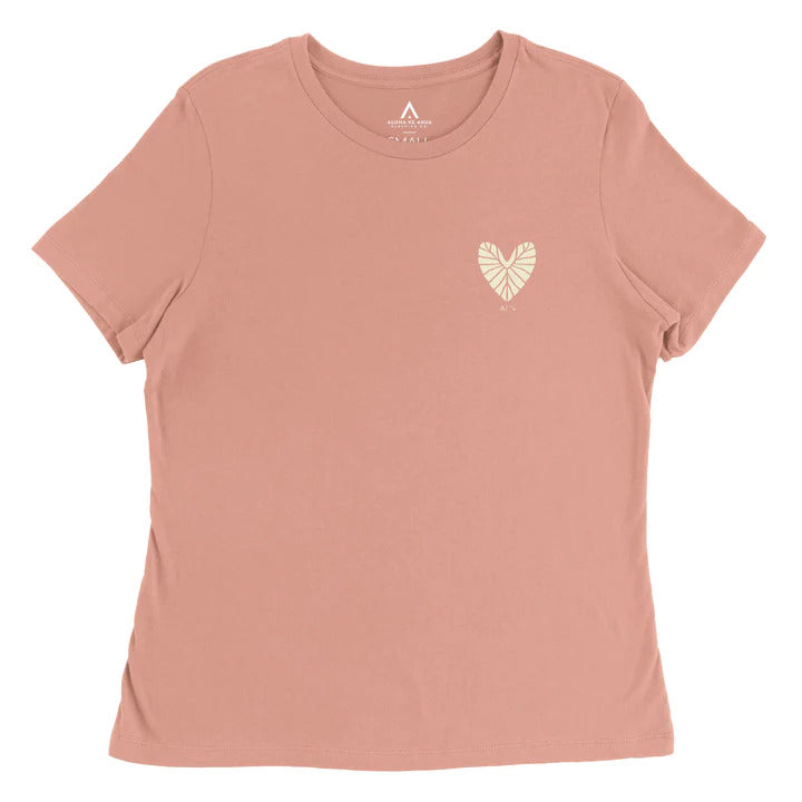 Pop-Up Mākeke - Aloha Ke Akua Clothing - Kalo Heart Women&#39;s Short Sleeve T-Shirt - Clay - Front View