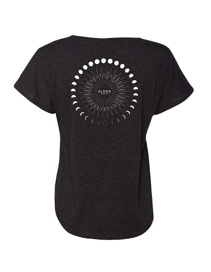 Pop-Up Mākeke - Aloha Modern - Helu Pō Womens Short Sleeve T-Shirt - Back View