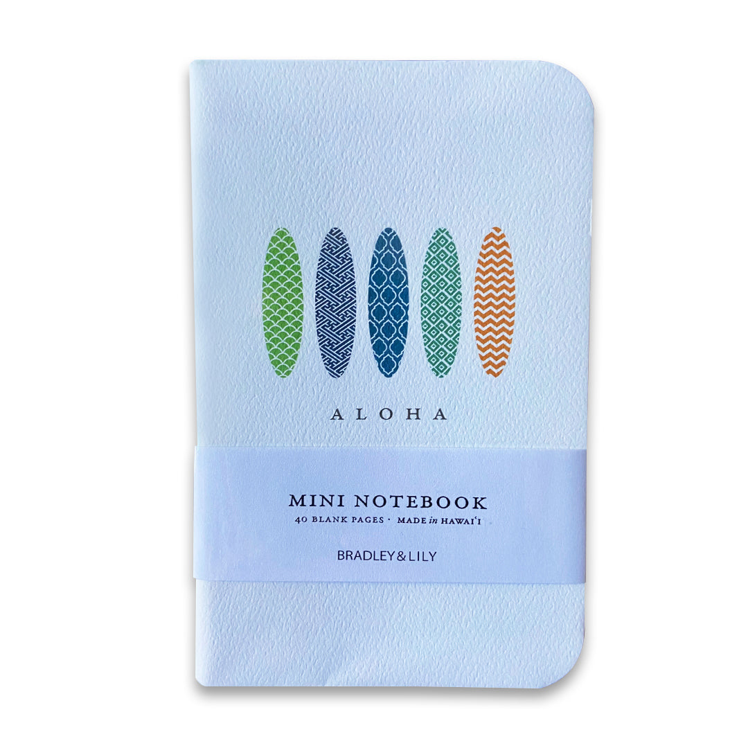 Pop-Up Mākeke - Bradley &amp; Lily - Aloha Surf Mini Notebook - Front View