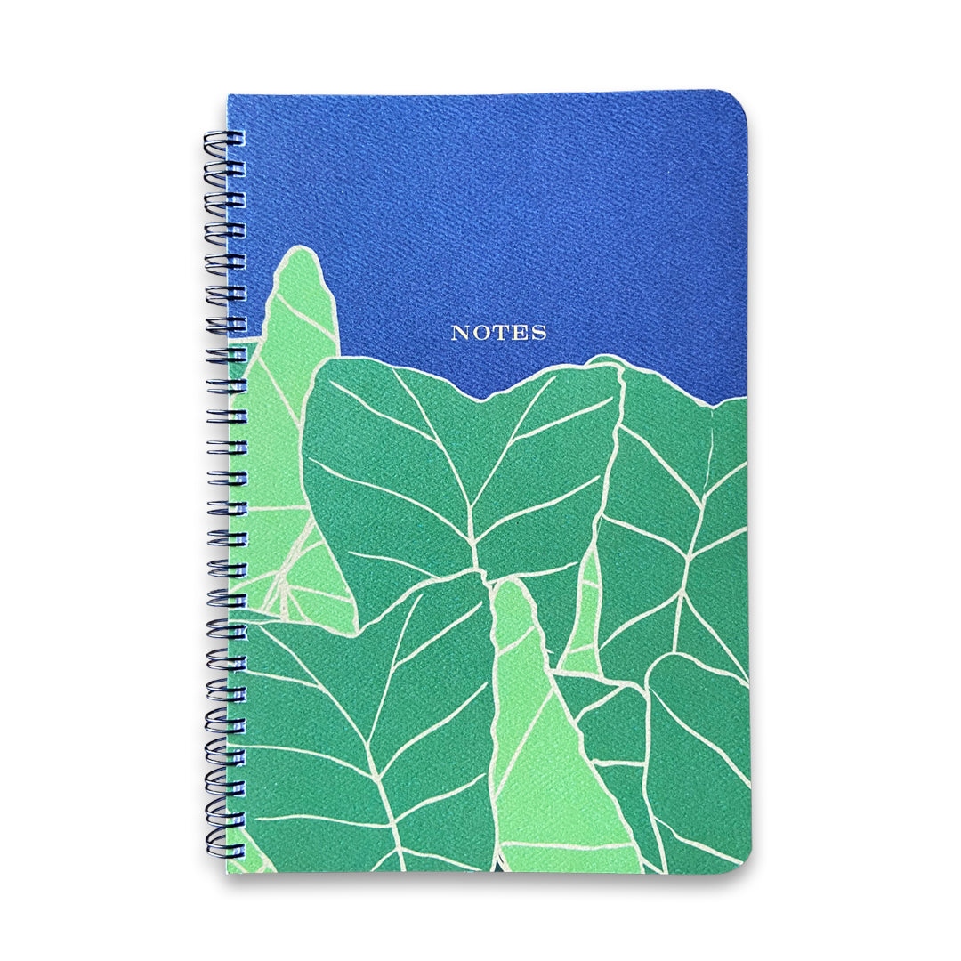 Pop-Up Mākeke - Bradley &amp; Lily - Kalo Spiral Notebook - Front View