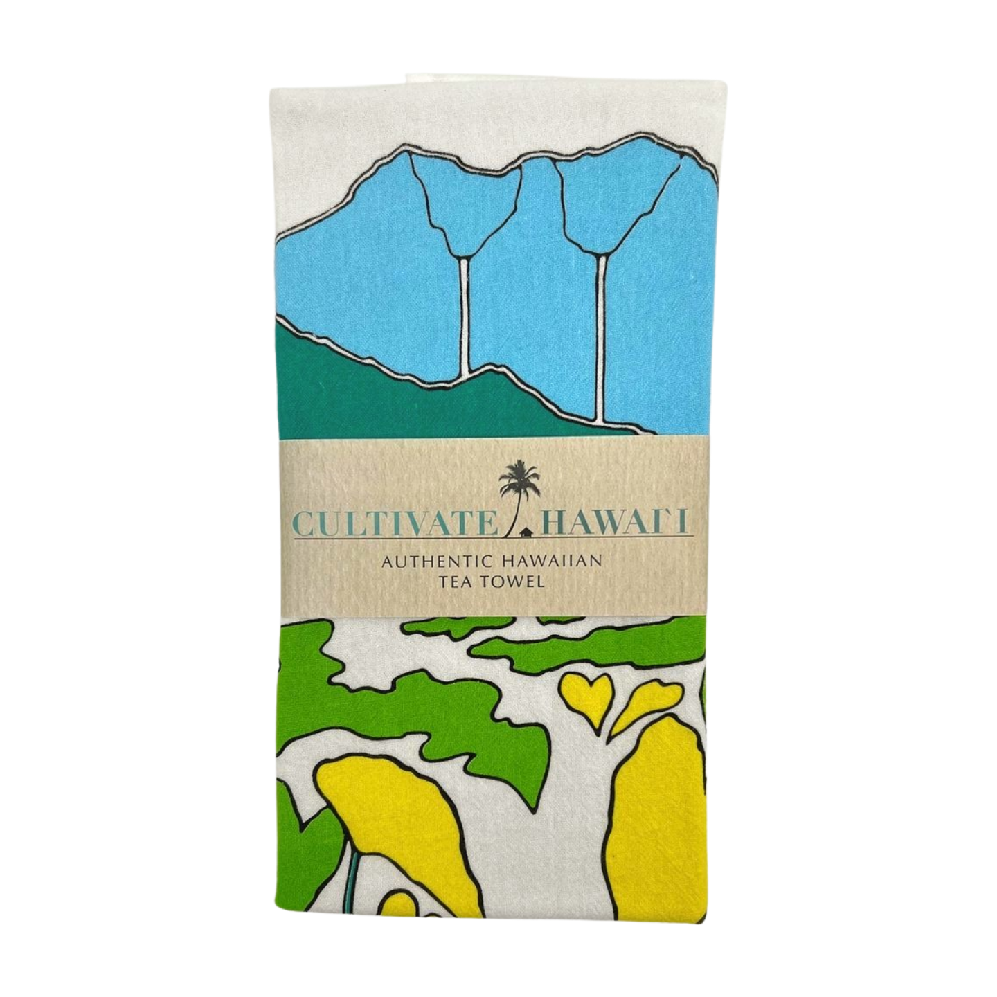 Pop-Up Mākeke - Cultivate Hawai'i -  Kalo Tea Towel - Folded Front View