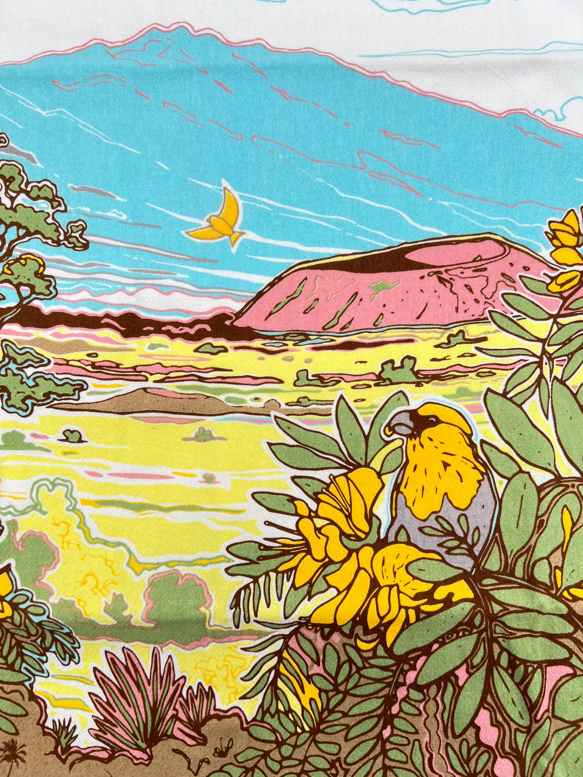 Pop-Up Mākeke - Cultivate Hawai'i - Palila Tea Towel - Design