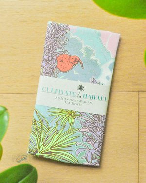 Pop-Up Mākeke - Cultivate Hawai'i - I'iwi Tea Towel - Folded