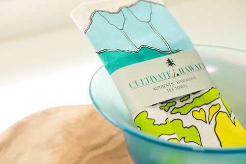 Pop-Up Mākeke - Cultivate Hawai'i - Kalo Tea Towel - Close-Up