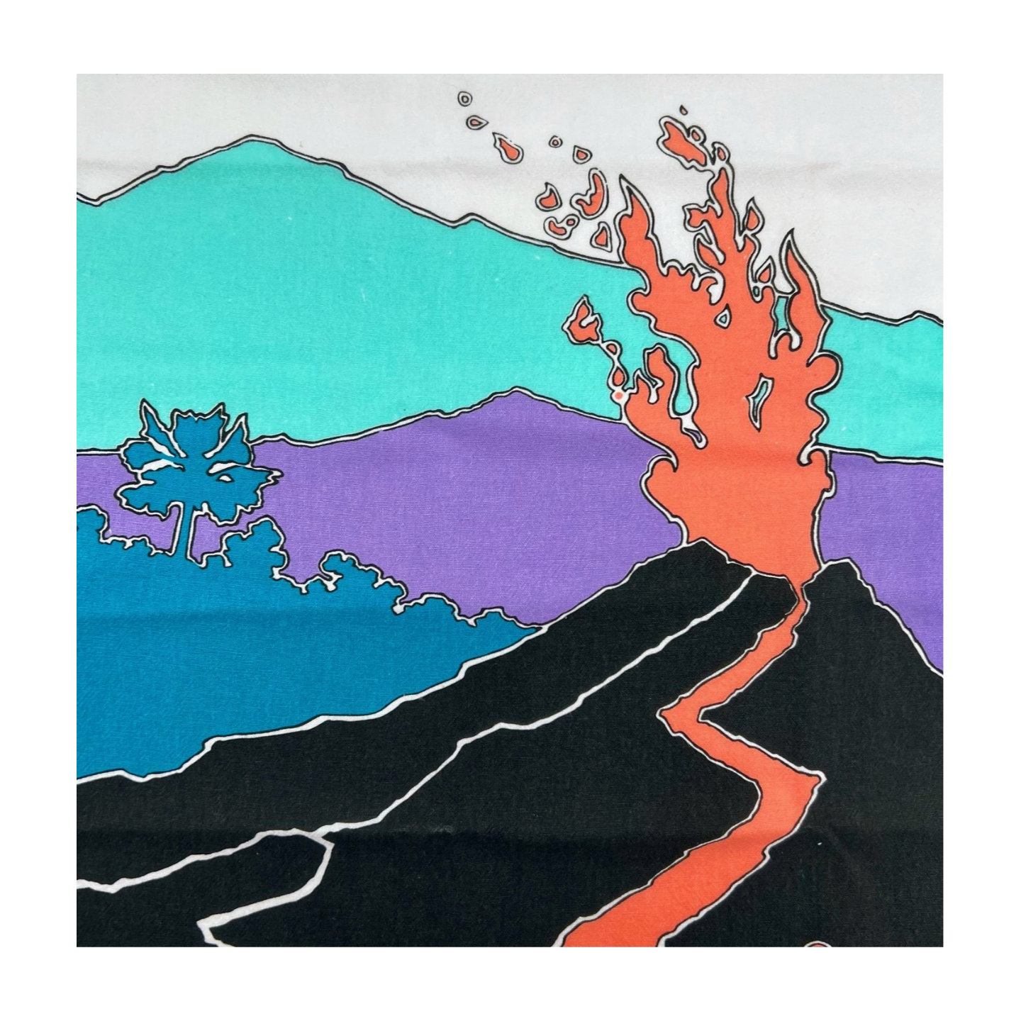 Pop-Up Mākeke - Cultivate Hawaii - Pele Tea Towel - Folded Front View