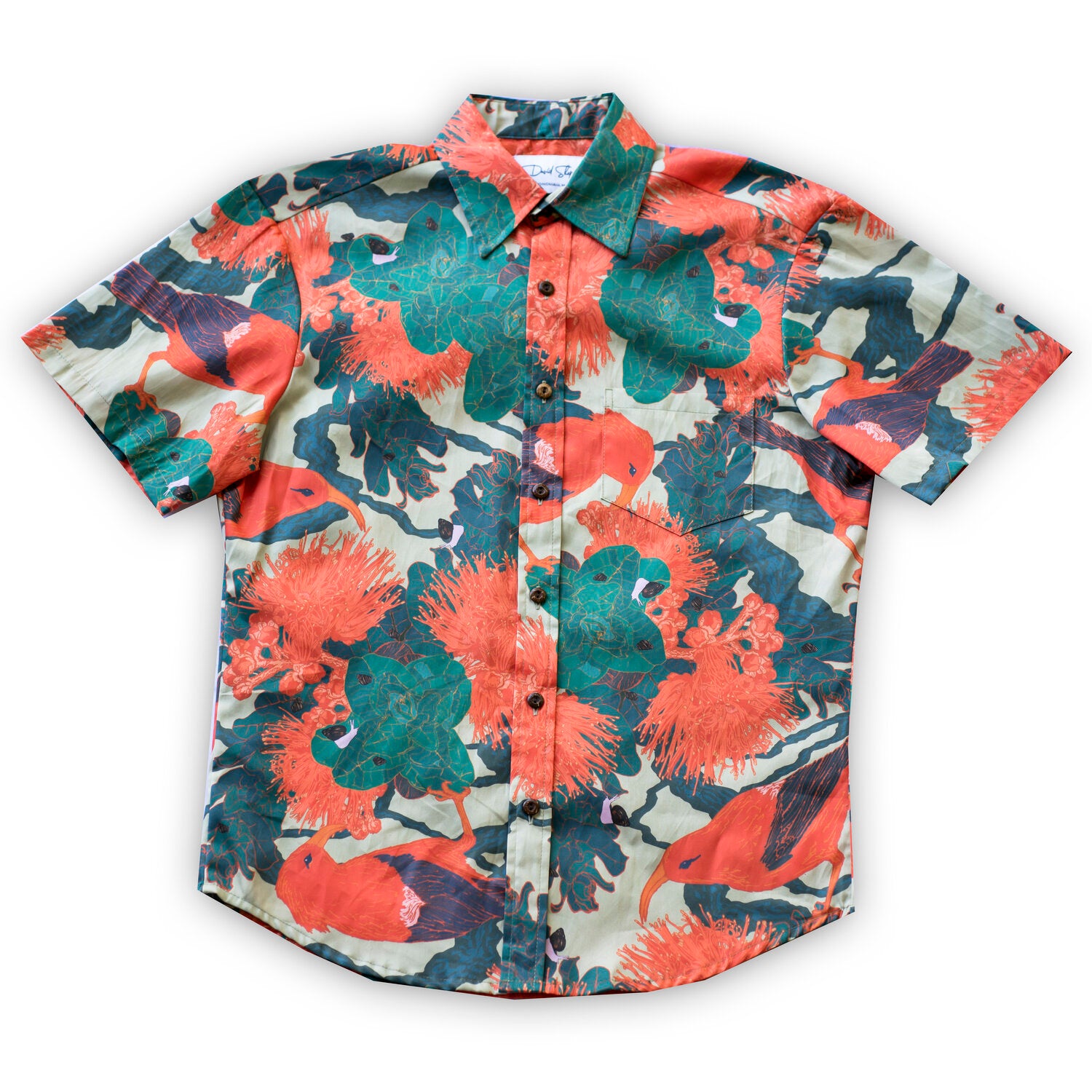 Pop-Up Mākeke - David Shepard Hawaii - Kaniakapūpū Lehua 'Alani Men's Aloha Shirt - Front View