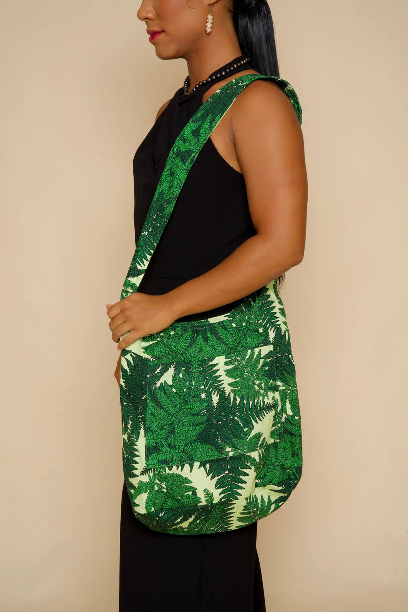 Pop-Up Mākeke - David Shepard Hawaii - Palapalai Fern Green Tote Bag - Front View