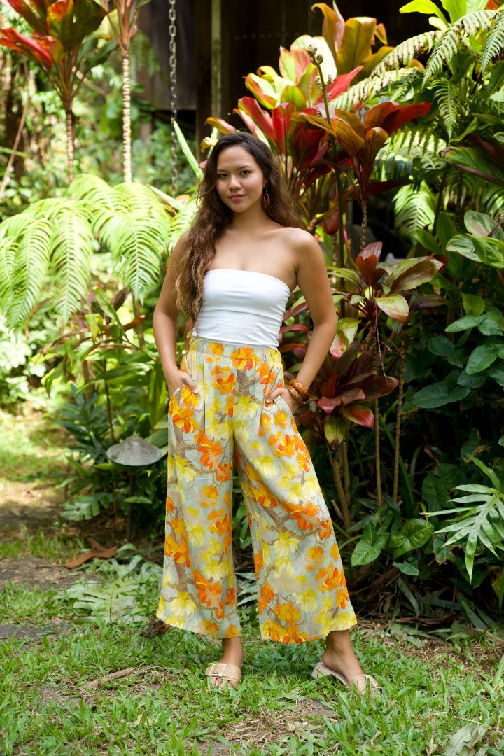 Pop-Up Mākeke - David Shepard Hawaii - Watch for Sharks Palazzo Pants - Front View