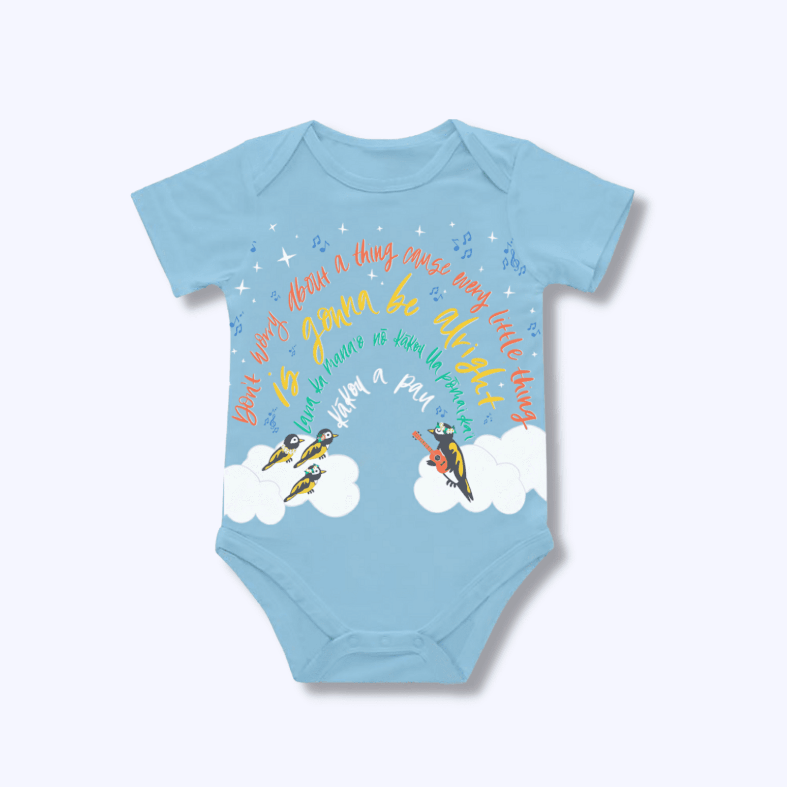 Pop-Up Mākeke - Haku Collective - Three Little Birds Baby Onesie