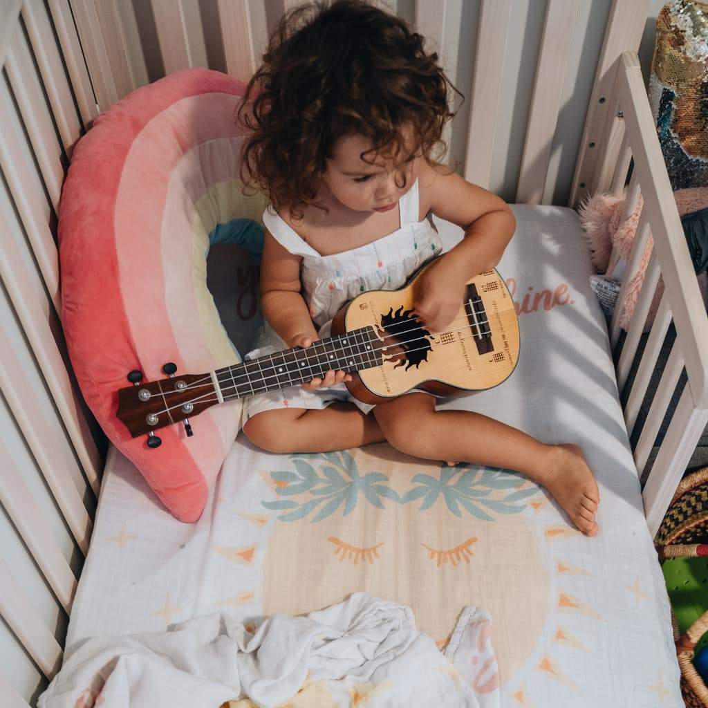 Pop-Up Mākeke - Haku Collective - You Are My Sunshine Cribsheet - In Use