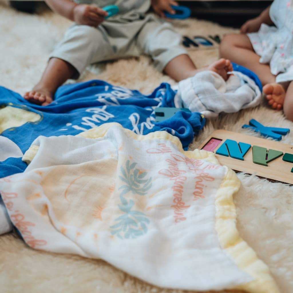 Pop-Up Mākeke - Haku Collective - You Are My Sunshine Security Blanket - In Use