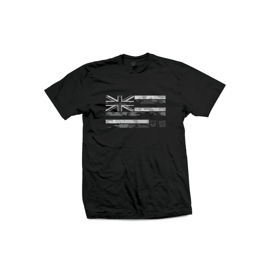 Black & White Camo Flag Short Sleeve T-Shirt