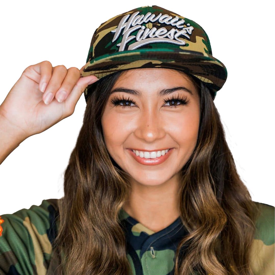 Camo Script Snapback Hat