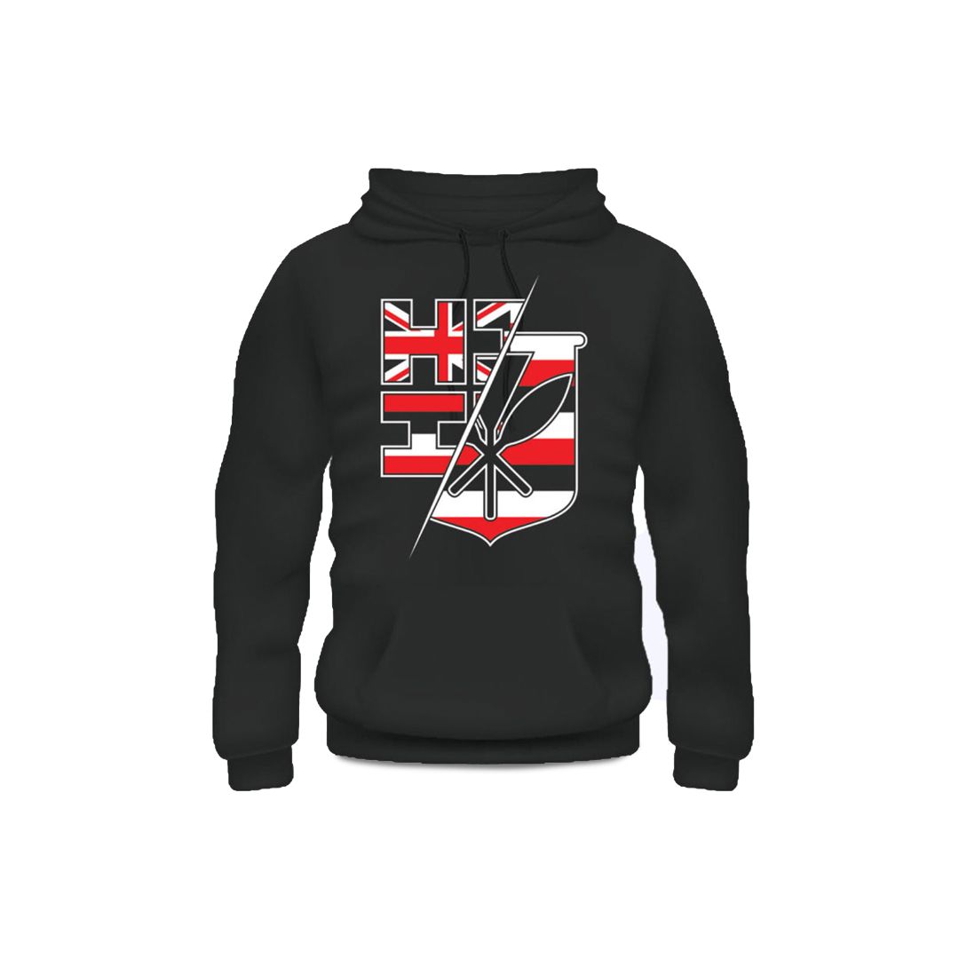 Red Hae Split Pullover Hoodie