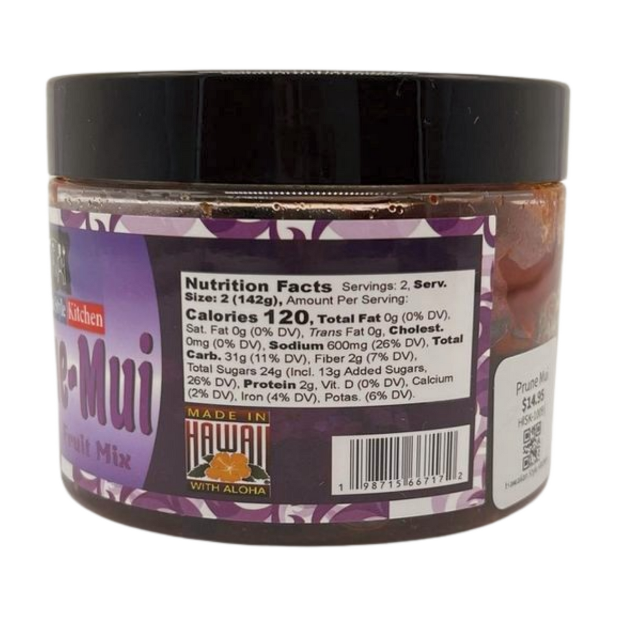Pop-Up Mākeke - Hawaiian Style Kitchen - Prune Mui - Nutrition Facts