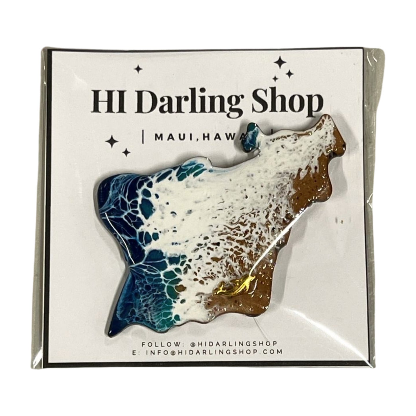 Pop-Up Mākeke - Hi Darling Shop - Ocean Resin Magnet - O'ahu