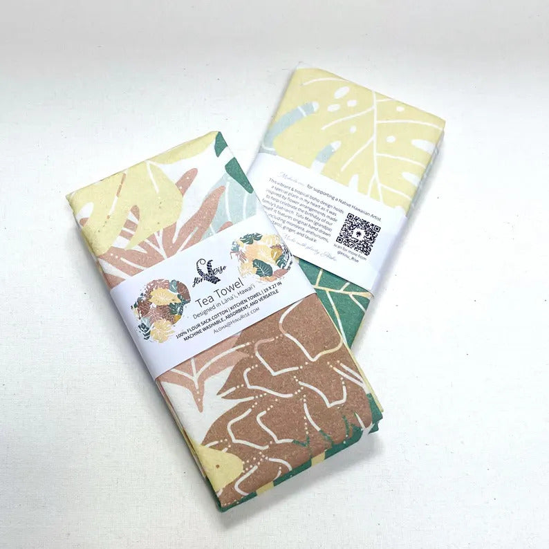 Multipurpose Tea Towel - Boho Tropical Plants