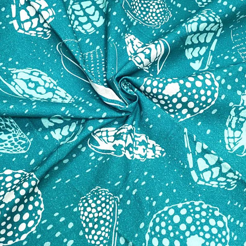 Multipurpose Tea Towel - Turquoise Shells