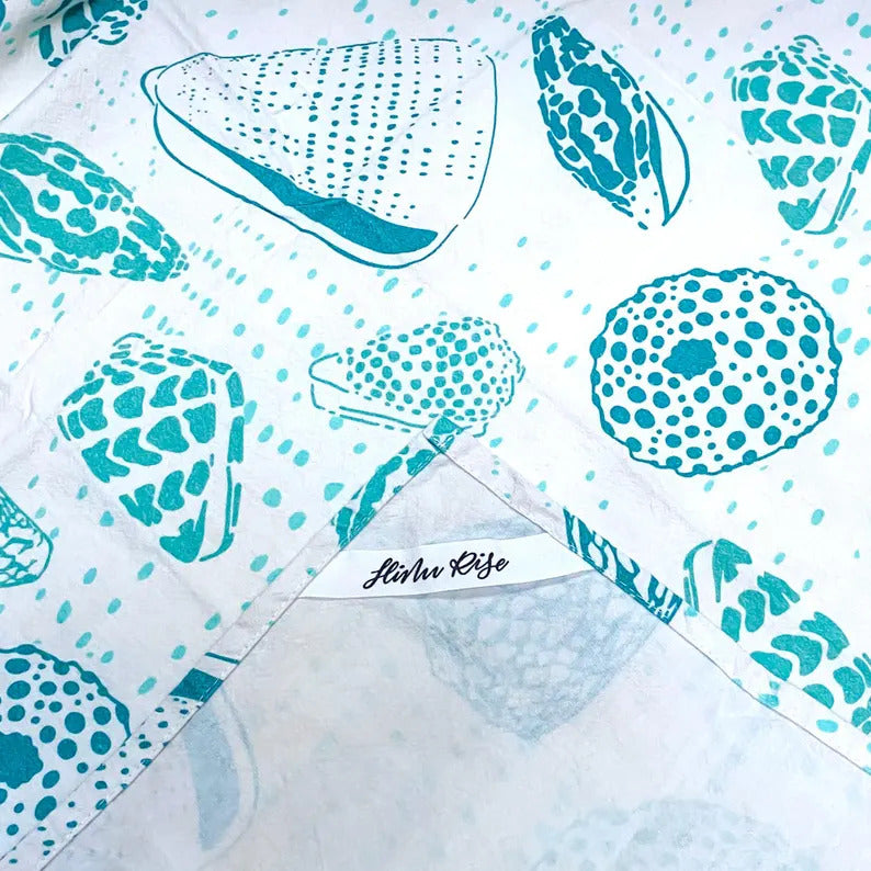 Multipurpose Tea Towel - White Shells