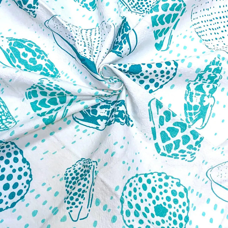Multipurpose Tea Towel - White Shells