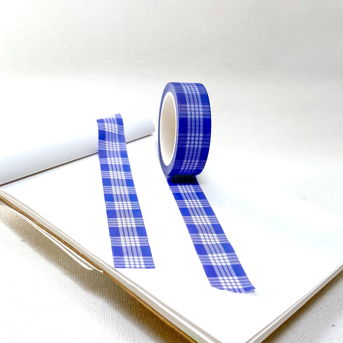 Pop-Up Mākeke - Hinu Rise - Palaka Washi Tape Roll - Royal Blue