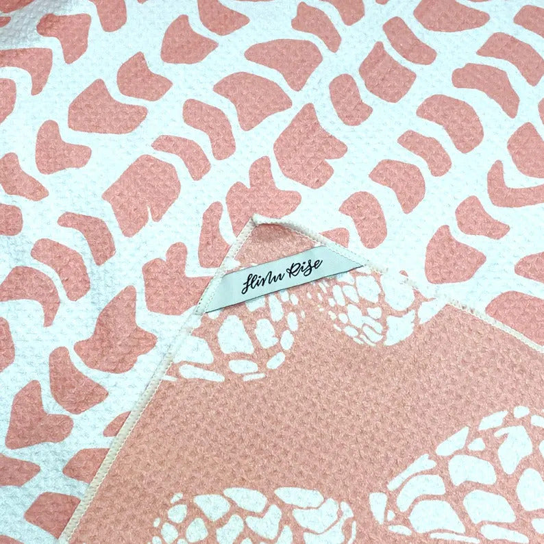 Reversible Hand Towel - Coral Hebrew Cone