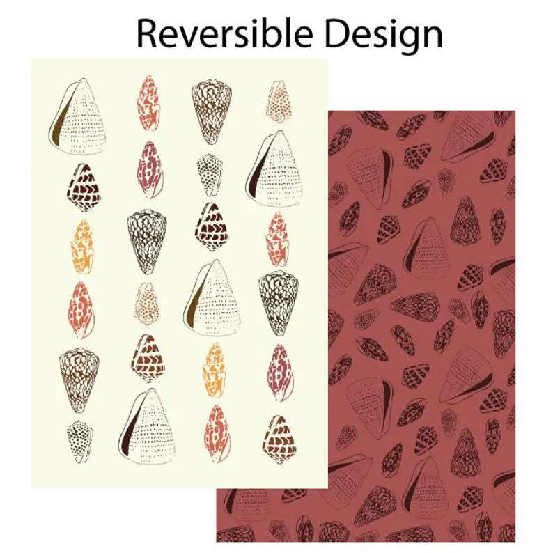 Pop-Up Mākeke - Hinu Rise - Reversible Hand Towel - Tossed Shells - Both Sides