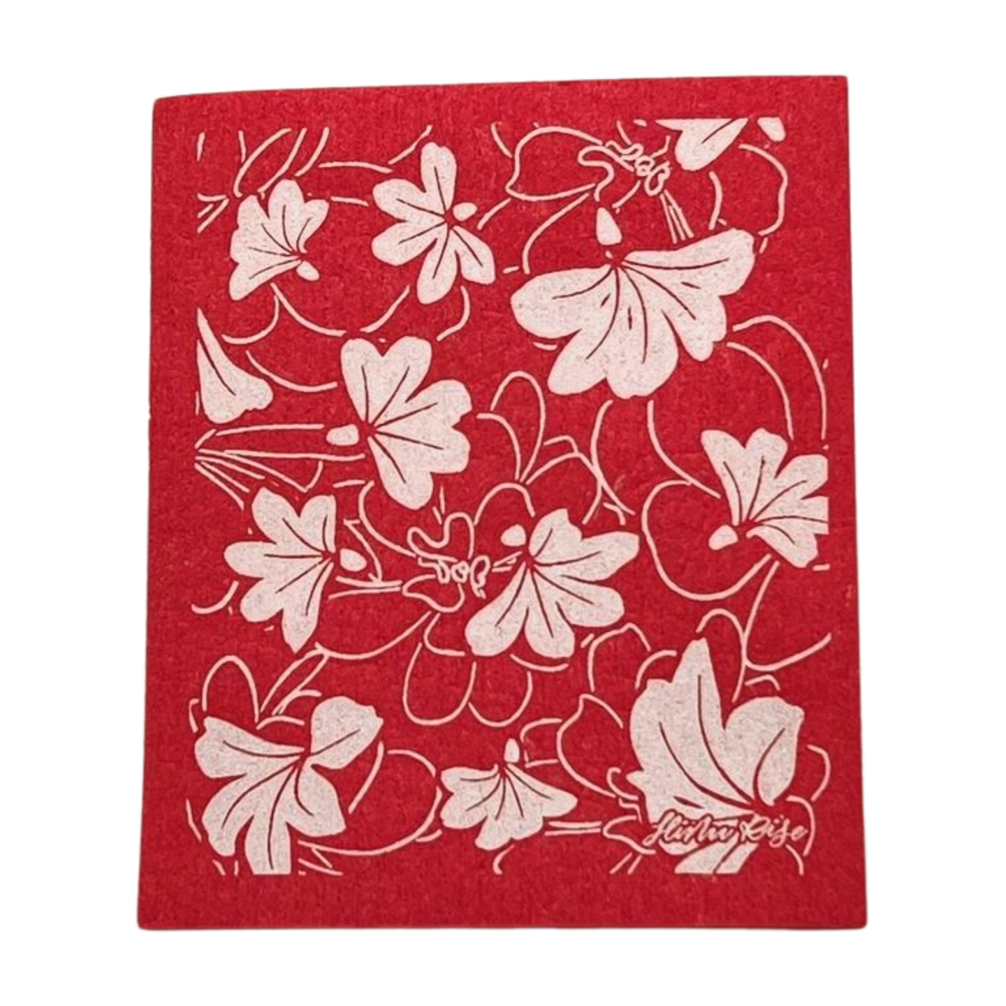 Pop-Up Mākeke - Hinu Rise - Swedish Dishcloth - Naupaka in Pink - Front View