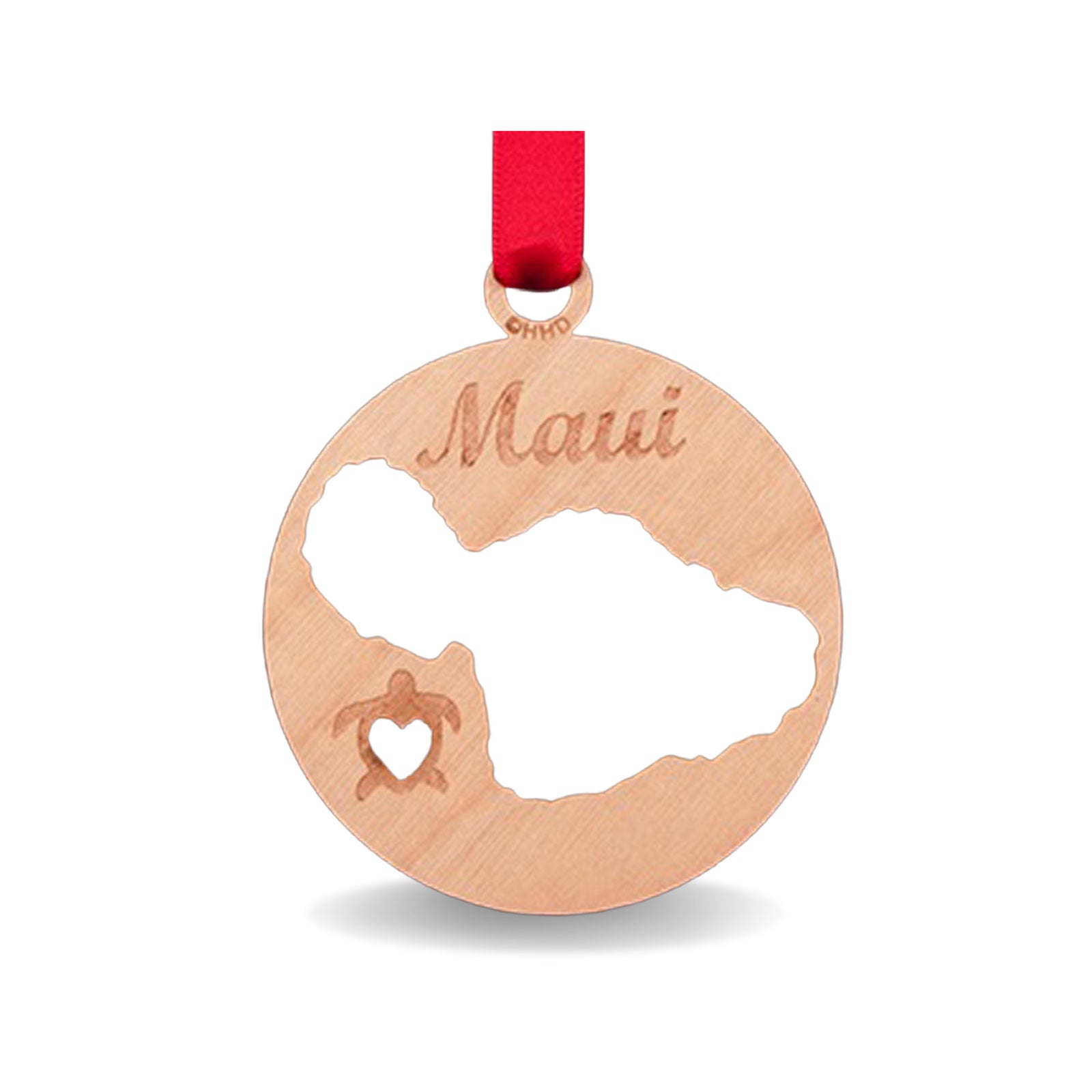 Pop-Up Mākeke - HonuHeart Designs - Maui Birch Wood Hawaiian Christmas Ornament