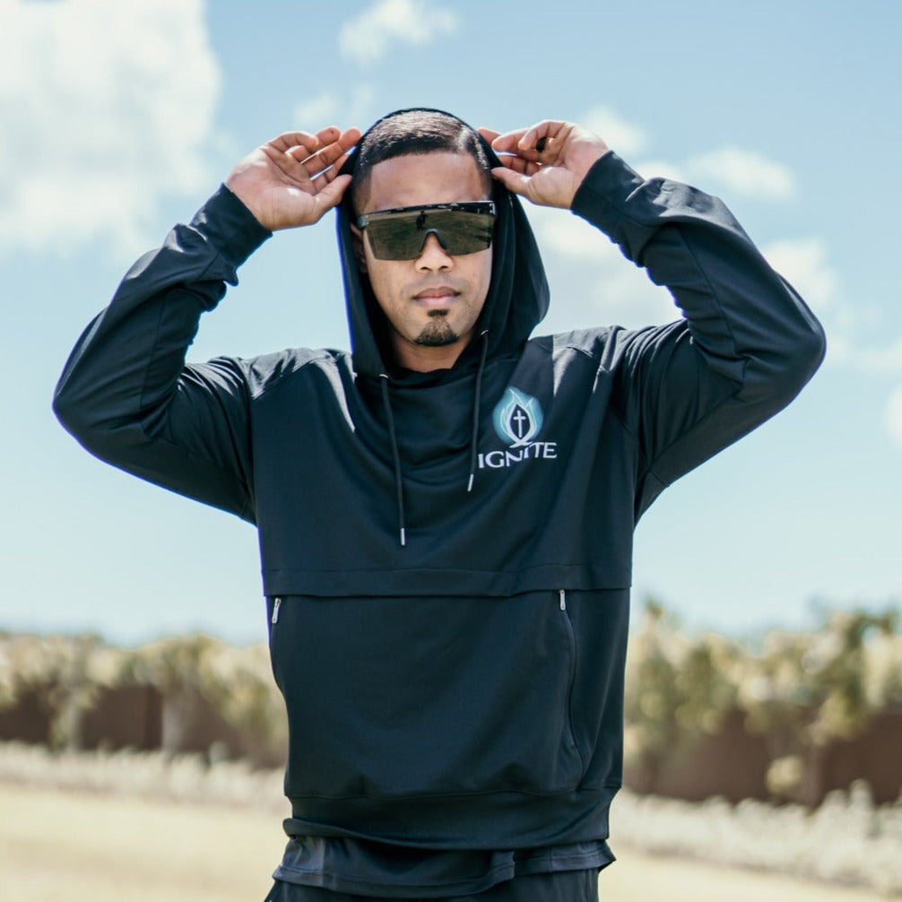 Pop-Up Mākeke - Ignite Fitness Clothing - Activewear Pullover Hoodie - Black