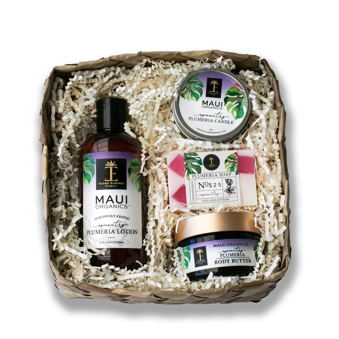 Maui Organics Lauhala Gift Collection - Upcountry Plumeria