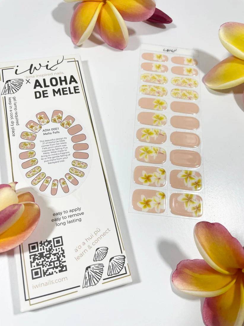 Pop-Up Mākeke - Iwi Nails - Gel Nail Strips - Melia Falls (Aloha de Mele Collab)