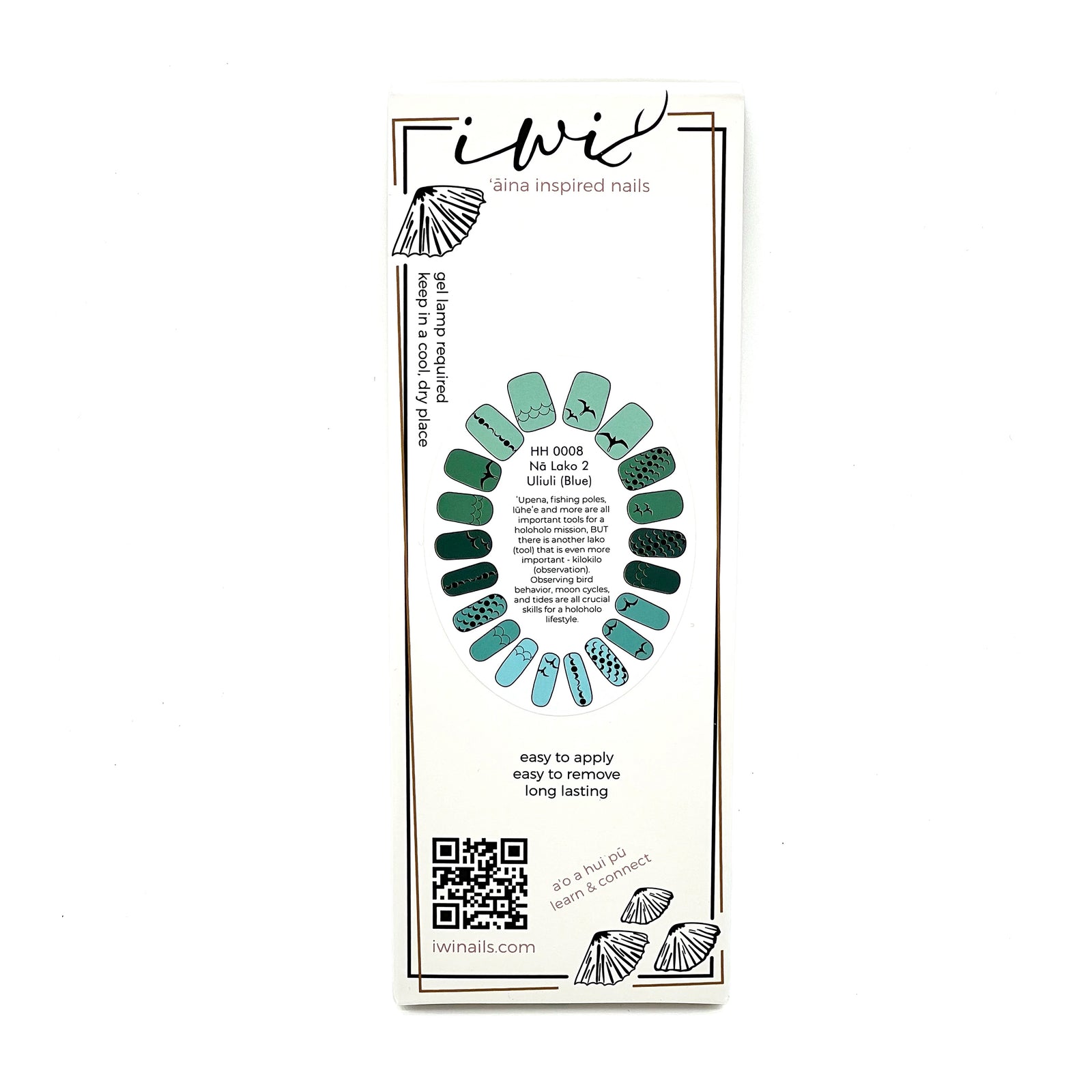 Pop-Up Mākeke - Iwi Nails - Gel Nail Strips - Nā Lako - Uliuli - Front View