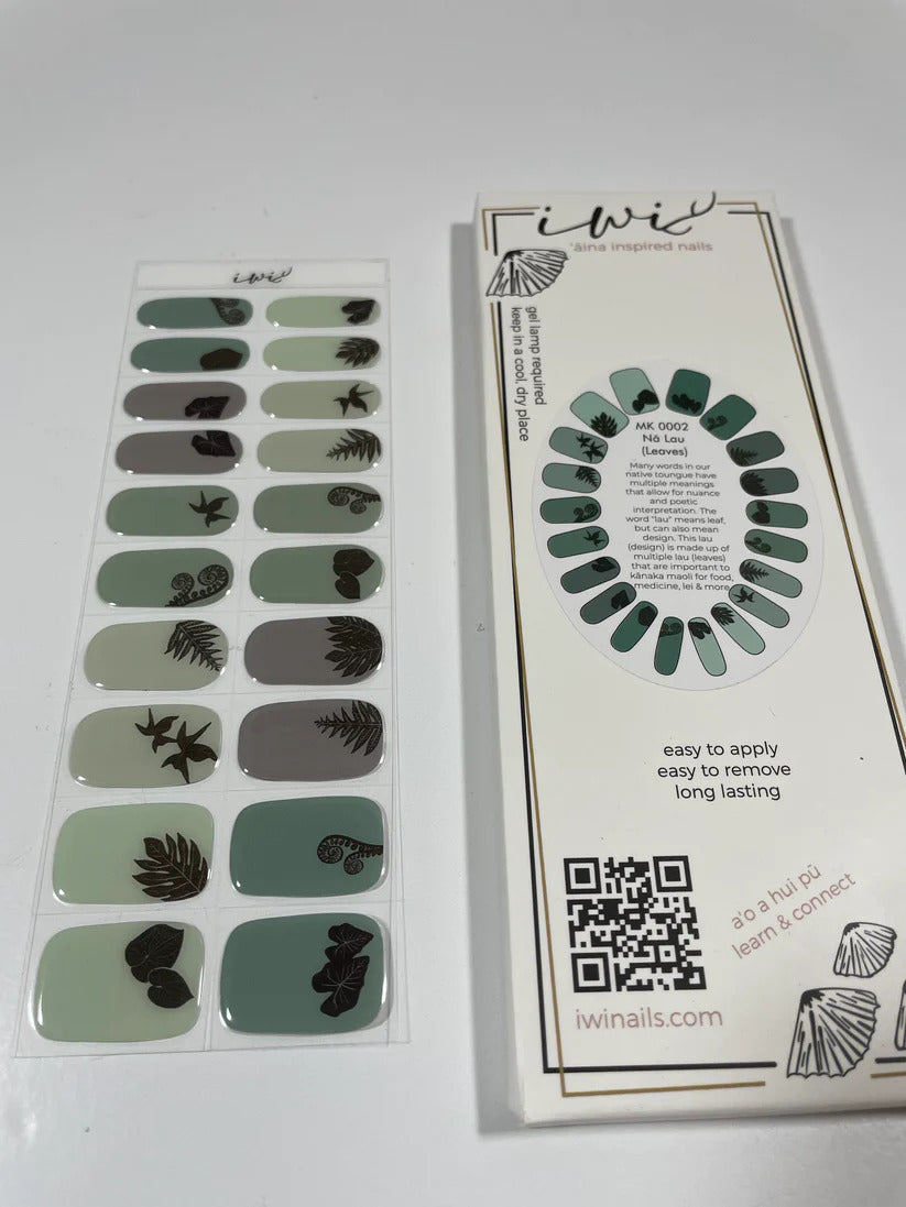 Pop-Up Mākeke - Iwi Nails - Gel Nail Strips - Nā Lau (Leaves)