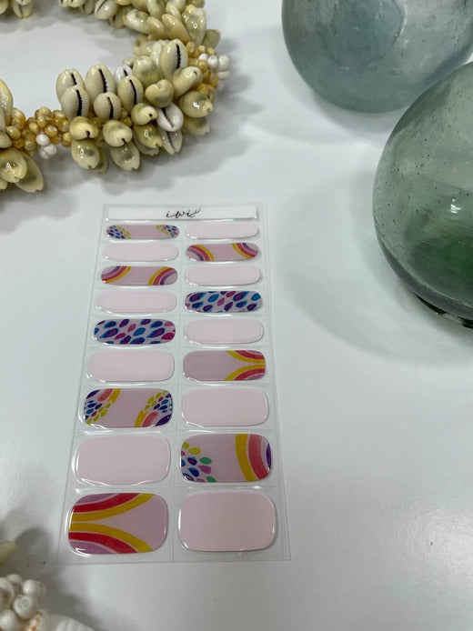 Gel Nail Strips - Meek Nest x Iwi Nails: Ānuenue (Rainbow) Raindrops [Keiki/Kids]