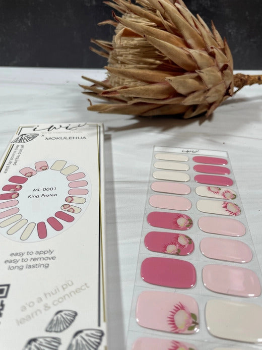 Gel Nail Strips - Mokulehua x Iwi Nails: King Protea