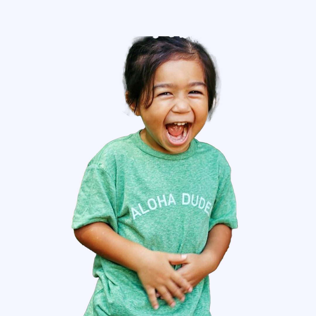 Pop-Up Mākeke - Izzy and Luke - Aloha Dudes Keiki T-Shirt - Front View