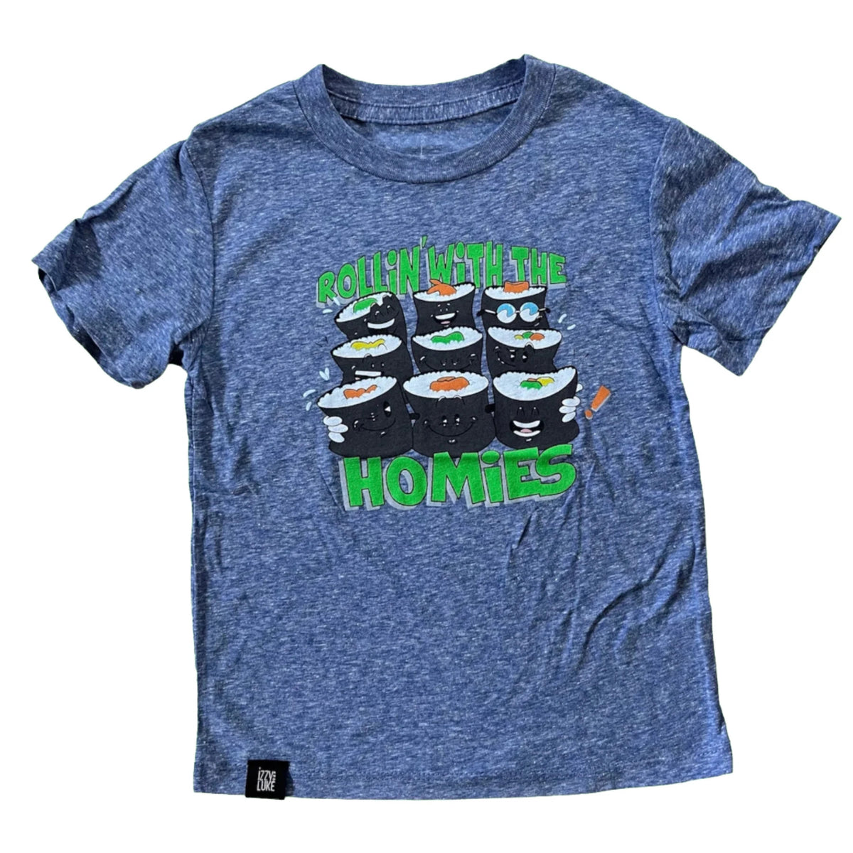 Pop-Up Mākeke - Izzy and Luke - Rollin&#39; With the Homies Keiki T-Shirt - Front View