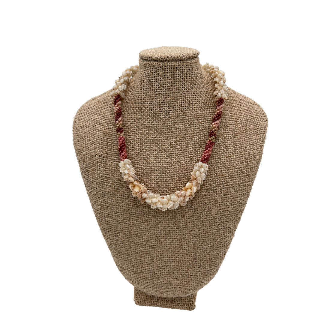 Pop-Up Mākeke - JJ Ohana - Ni‘ihau Kipona (Mixed) Coconut Weave with Swirl Choker #402