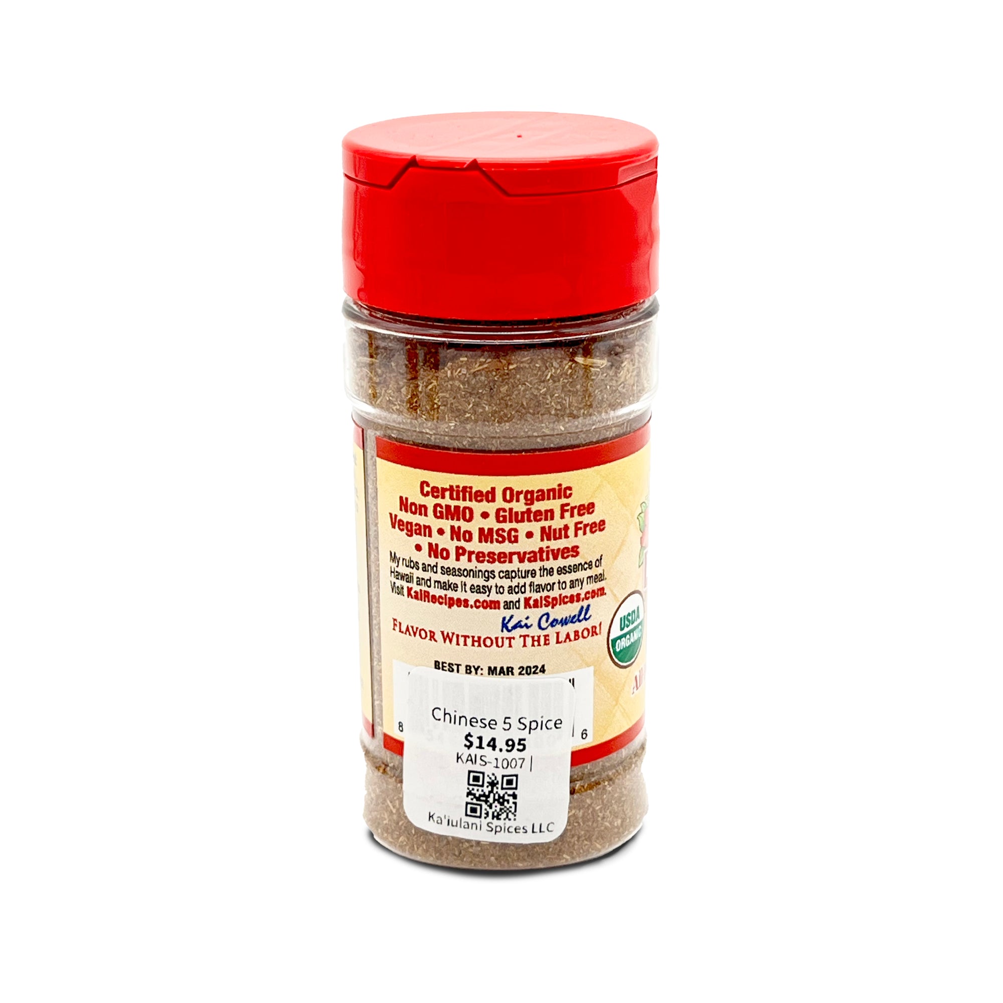 Pop-Up Mākeke - Ka'iulani Spices LLC - Chinese 5 Spice All Purpose Rub & Seasoning - Back View