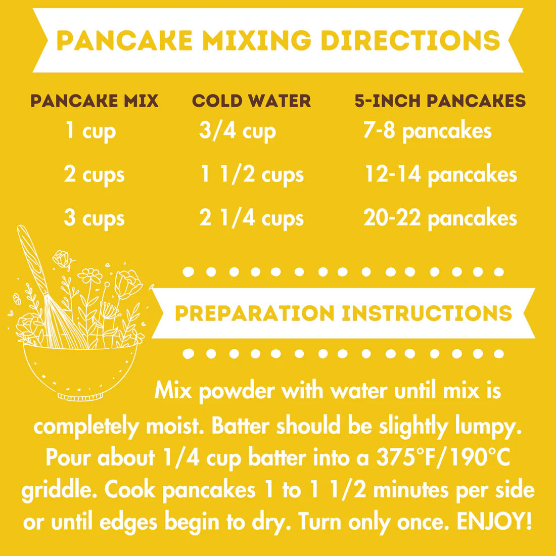 Pop-Up Mākeke - Kahuku Farms - Buttermilk Pancake Mix - Instructions