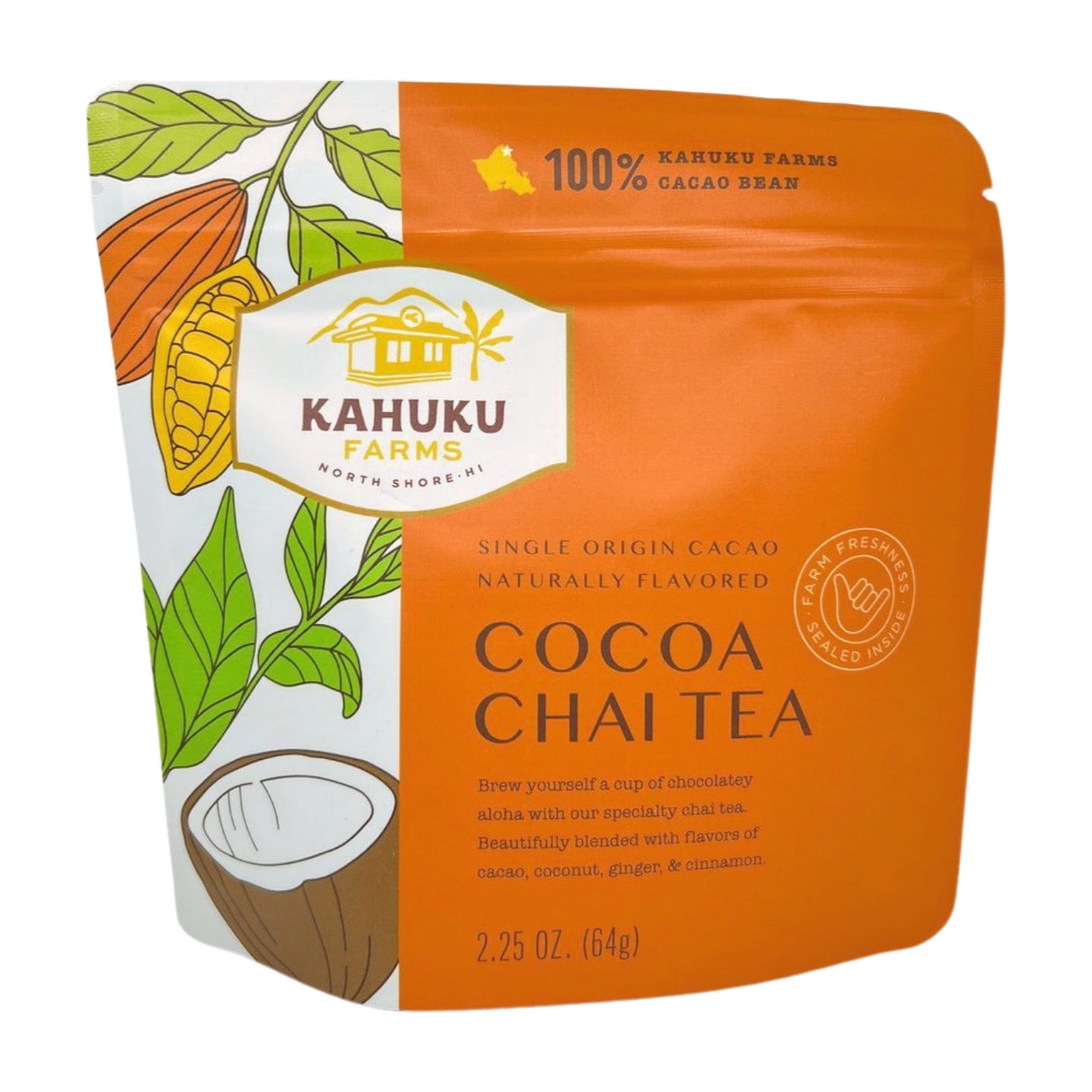 Pop-Up Mākeke - Kahuku Farms - Cocoa Chai Tea - Front View