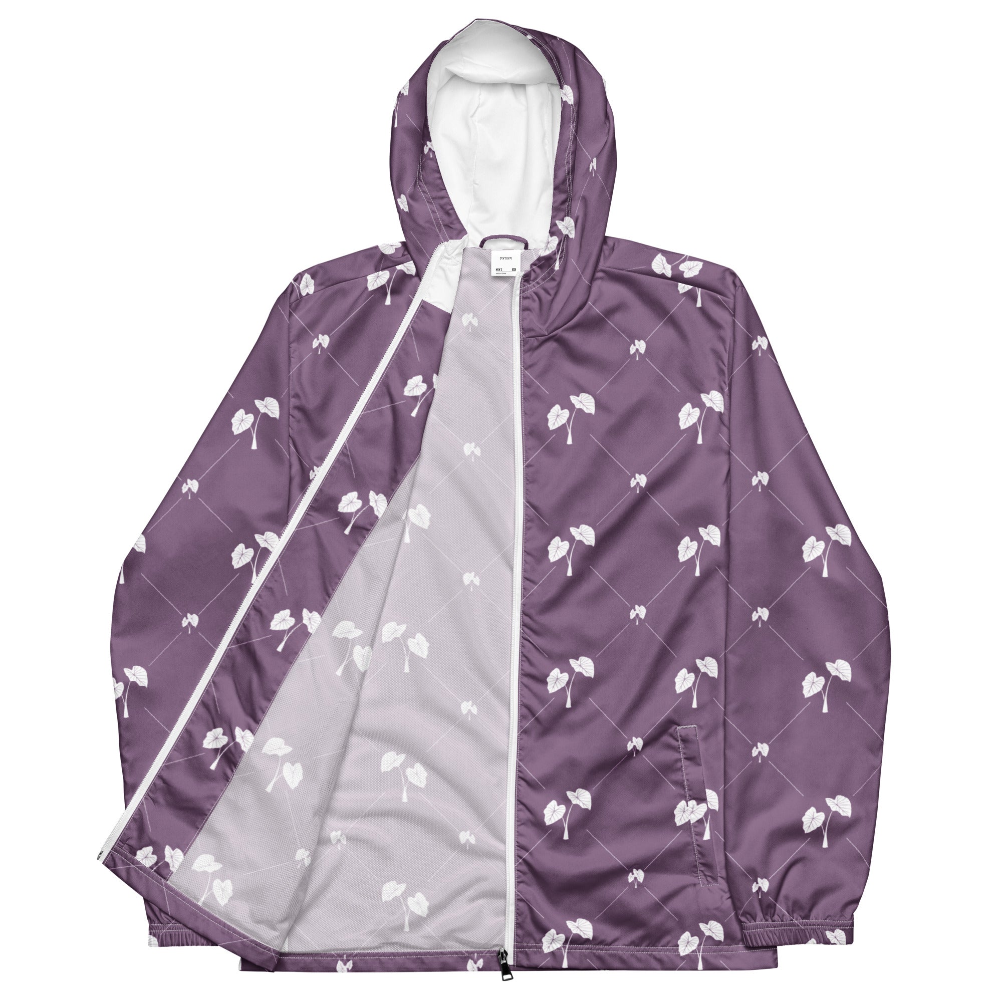 Pop-Up Mākeke - Kailehi - Kalo Polyester Windbreaker - Open Front View