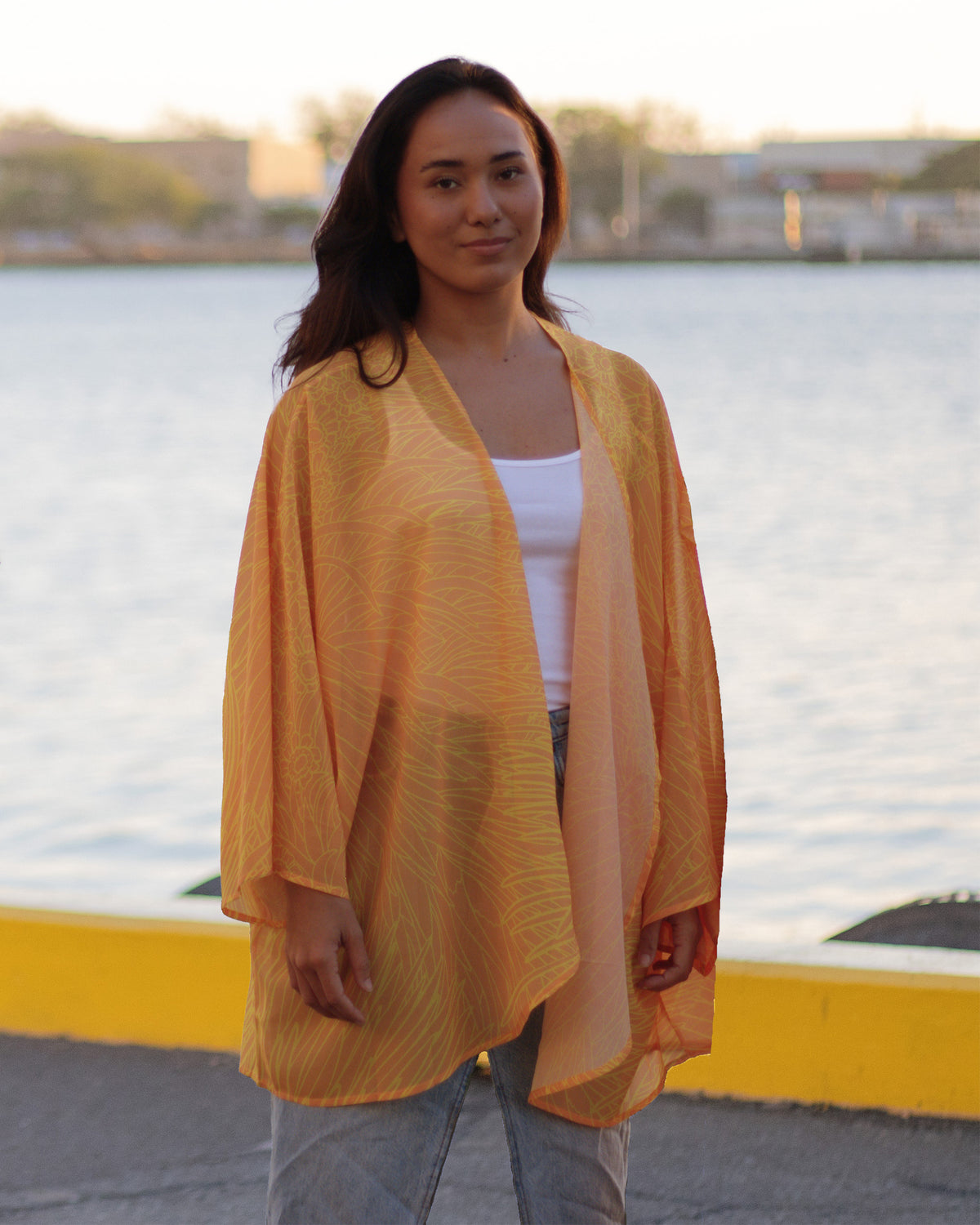 Pop-Up Mākeke - Kini Zamora - Silversword Long Cover-Up - Yellow